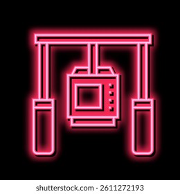 camera anti shock tool neon light sign vector. camera anti shock tool illustration