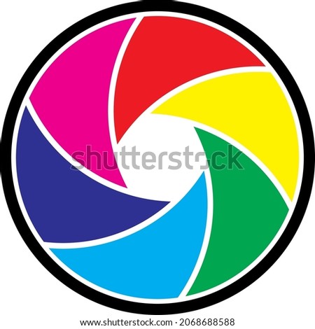 Camera aperature icon in colour
