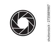 Camera Aperture Blades Black Vector Icon Photography