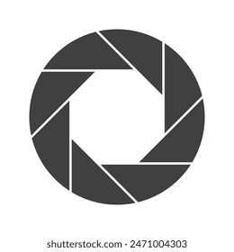 camera aperture icon on white background.