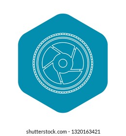 Camera aperture icon. Outline illustration of camera aperture vector icon for web