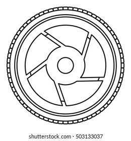 Camera aperture icon. Outline illustration of camera aperture vector icon for web