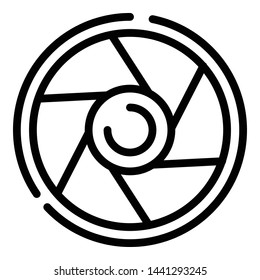 Camera aperture icon. Outline camera aperture vector icon for web design isolated on white background