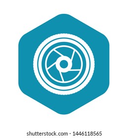 Camera aperture icon. Simple illustration of camera aperture vector icon for web