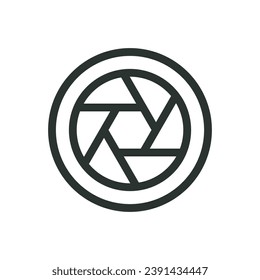 Camera aperture isolated icon, camera diaphragm mechanism vector icon with editable stroke