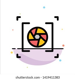 Camera, Aperture, Lens, Photography Abstract Flat Color Icon Template