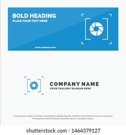 Camera, Aperture, Lens, Photography SOlid Icon Website Banner and Business Logo Template. Vector Icon Template background