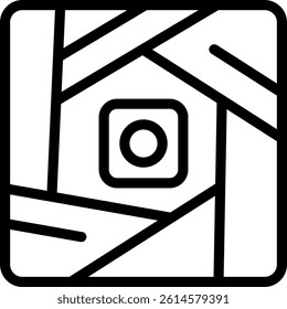 Camera Aperture Line Vector Icon Design