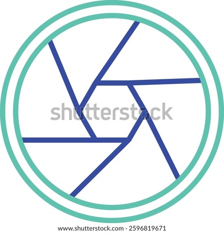 Camera Aperture outline dual color vector illustration icon design