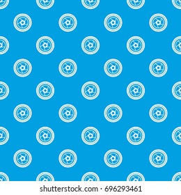 Camera aperture pattern repeat seamless in blue color for any design. Vector geometric illustration