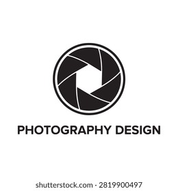 Camera aperture silhouette on a white background graphic design element