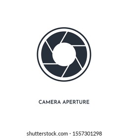 camera aperture tool icon. simple element illustration. isolated trendy filled camera aperture tool icon on white background. can be used for web, mobile, ui.