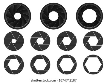 Camera aperture vector design illustration isolated on white background