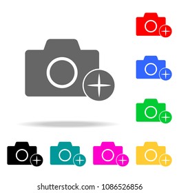 camera with an appendage icons. Elements of human web colored icons. Premium quality graphic design icon. Simple icon for websites, web design, mobile app, info graphics on white background