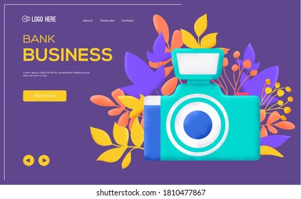Camera art icon. Camera classic background. Camera illustration concept. 