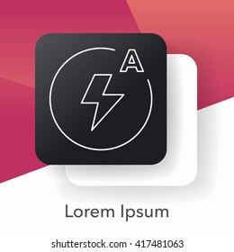 camera auto flash mode line icon