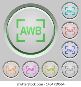 Camera auto white balance mode color icons on sunk push buttons