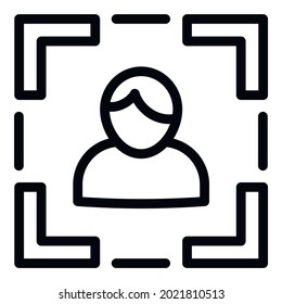 Camera autofocus icon. Outline camera autofocus vector icon for web design isolated on white background
