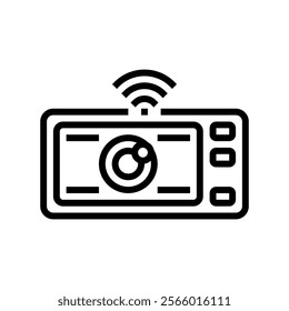 camera autonomous vehicle line icon vector. camera autonomous vehicle sign. isolated contour symbol black illustration