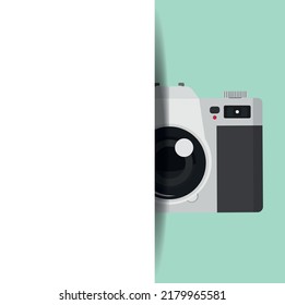 camera background with copy space sign