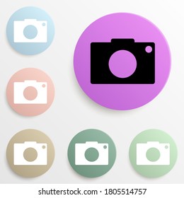camera badge color set. Simple glyph, flat vector of web icons for ui and ux, website or mobile application