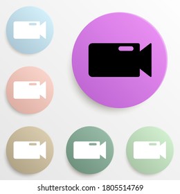 camera badge color set. Simple glyph, flat vector of web icons for ui and ux, website or mobile application