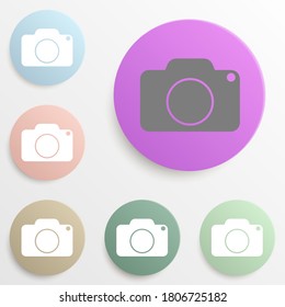 Camera badge color set. Simple glyph, flat vector of web icons for ui and ux, website or mobile application