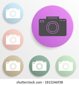 camera badge color set. Simple glyph, flat vector of web icons for ui and ux, website or mobile application
