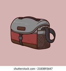 Ilustración aislada del vector de dibujos animados de cámara