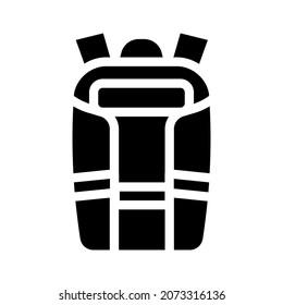 camera bag glyph icon vector. camera bag sign. isolated contour symbol black illustration