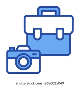 Bolsa de cámara Icon Ilustración vectorial azul