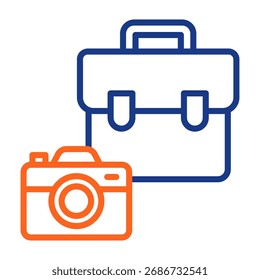 Camera Bag Icon Color Vector Illustration