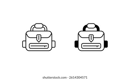Camera Bag icon design with white background stock illustration