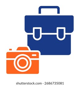 Camera Bag Icon Fill Vector Illustration