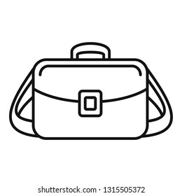 Camera bag icon. Outline camera bag vector icon for web design isolated on white background