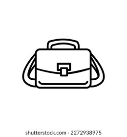 Camera bag icon. Outline camera bag vector icon for web design isolated on white background