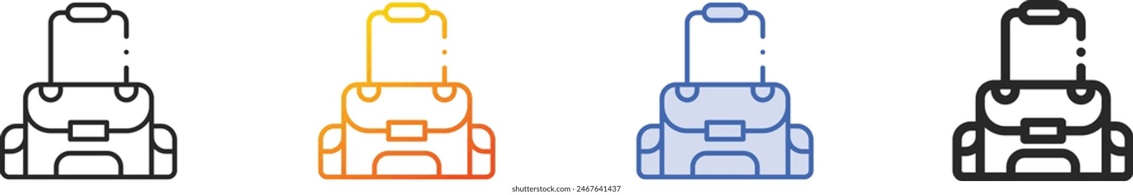 camera bag icon.Thin Linear, Gradient, Blue Stroke and bold Style Design Isolated On White Background