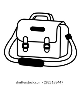 Camera Bag Outline Icon Illustration