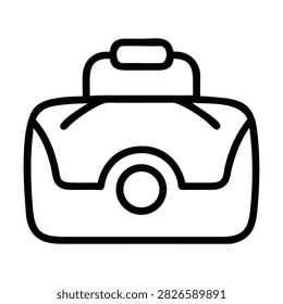 Camera bag vector illustration. Portable equipment for photographers to carry and protect their gear.