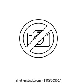 Camera ban, forbiddance icon. Simple thin line, outline vector of Ban icons for UI and UX, website or mobile application