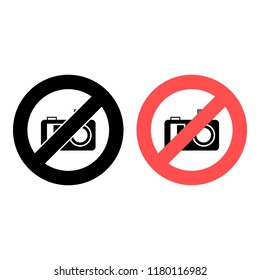 Camera ban, prohibition icon. Simple glyph vector of summer set for UI and UX, website or mobile application on white background