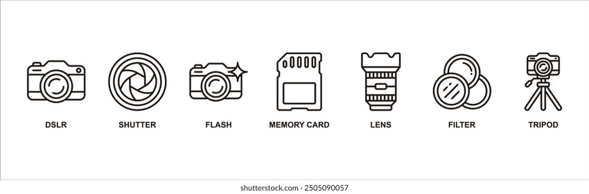 Camera banner web icon vector illustration concept with icon
