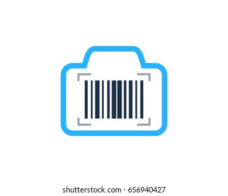 Camera Barcode Icon Logo Design Element