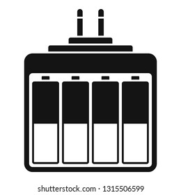 Camera battery charger icon. Simple illustration of camera battery charger vector icon for web design isolated on white background