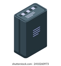 Camera battery icon isometric vector. Full energy. Mobile power