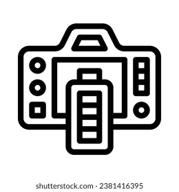 camera battery vector icon on white background