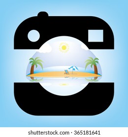 camera beach ocean
