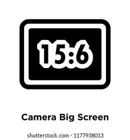Camera Big Screen Size icon vector isolated on white background, logo concept of Camera Big Screen Size sign on transparent background, filled black symbol