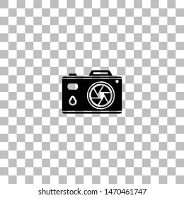 Camera. Black flat icon on a transparent background. Pictogram for your project