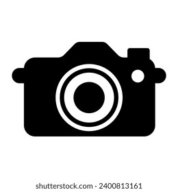 Camera black icon on white background